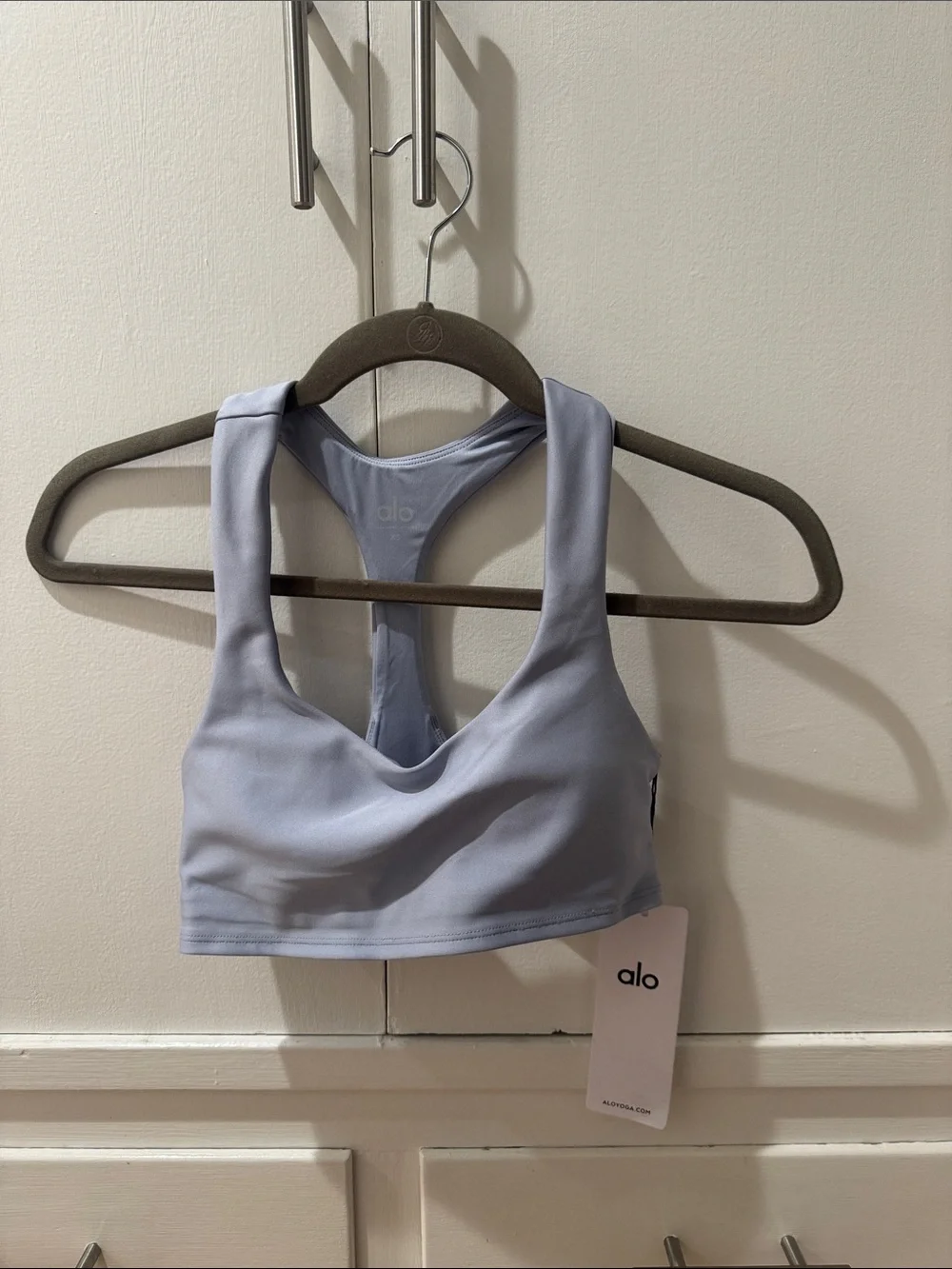 ALO Yoga Airlift Advantage Racerback Bra xs Light Provence Blue
